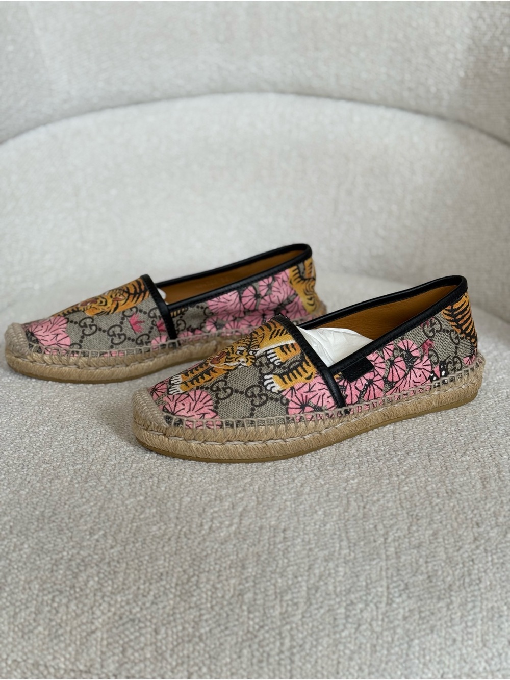 Gucci Multicolor Canvas Espadrilles GG Supreme Size 36 - Picture 2 of 9